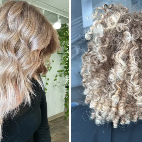 ljusa slingor i blont hår